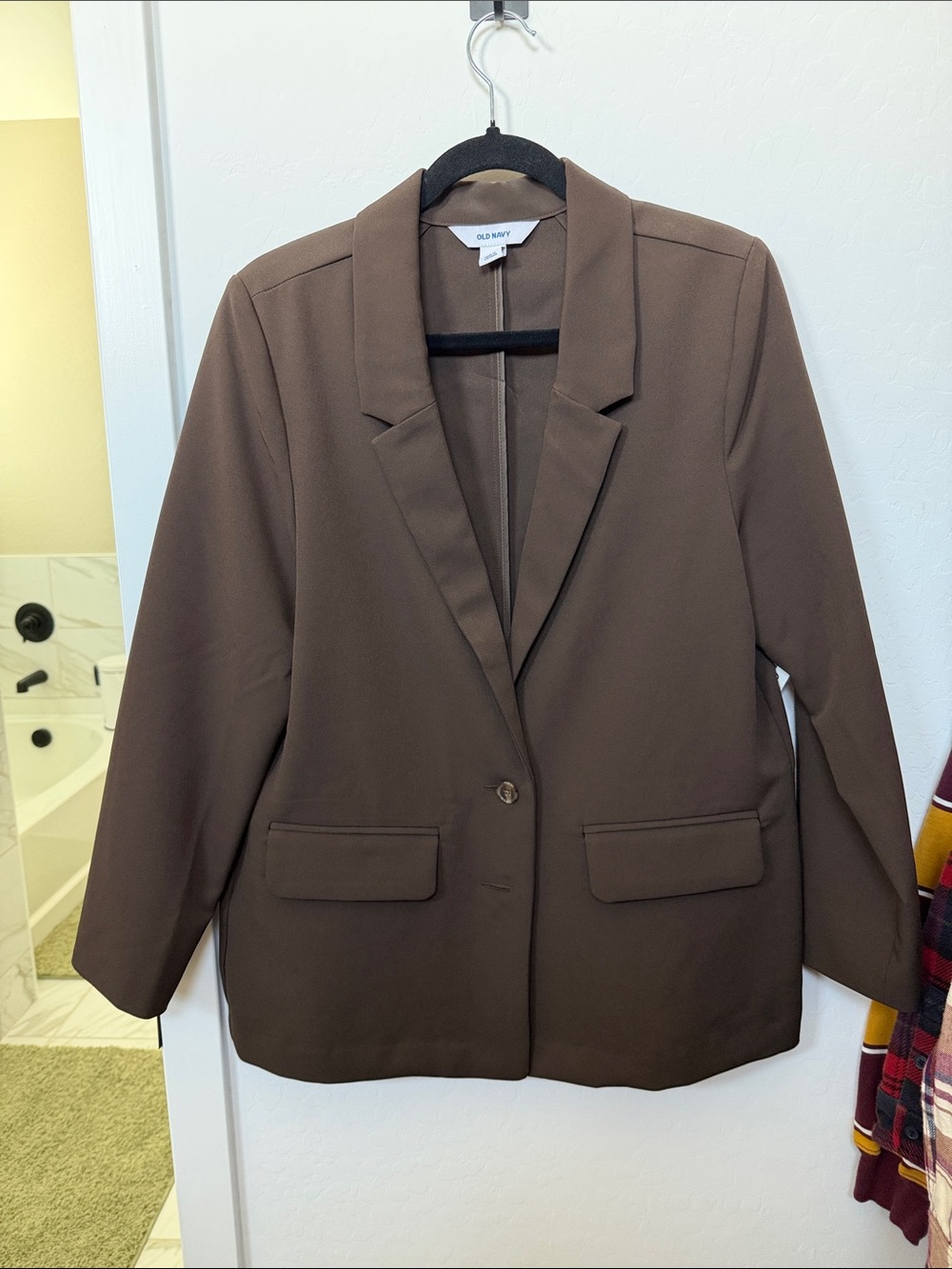 Old Navy Brown Single-Button Notch-Lapel Blazer